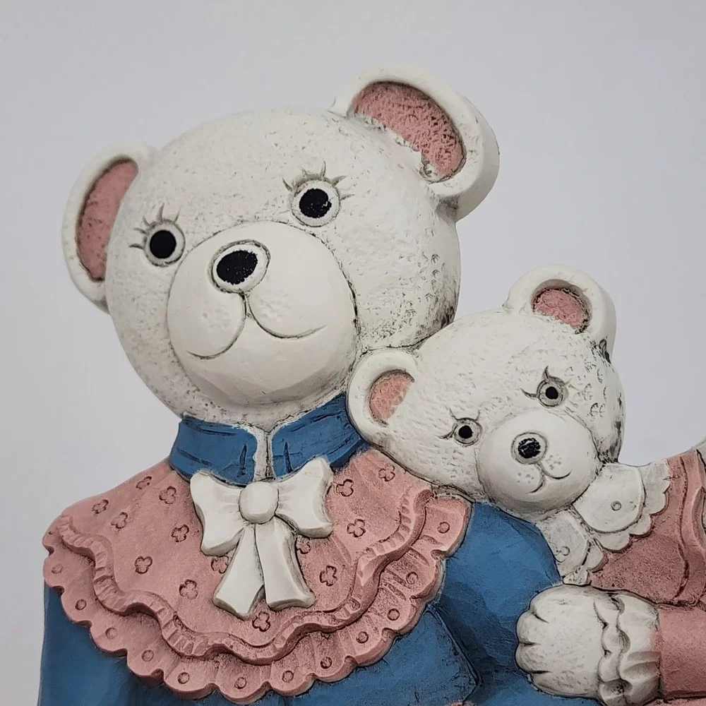 Vintage HOMCO Teddy Bear Family Storytime Wall Plaque 2 Pieces Wall Plaque 7604